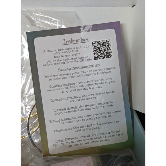 Craft Kitsune May 2022 Suncatchers Full Kit Resin Mold Crystals Hoops DIY Craft - Picture 3 of 4